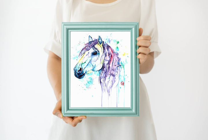 Whitehouse Art - Purple Horse Art Print, Girls Room, Gift for her, Baby room Whitehouse Art - Baby & Kids Paper Prints - F8 Tiny Toes in Dreamland