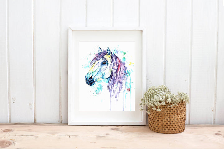 Whitehouse Art - Purple Horse Art Print, Girls Room, Gift for her, Baby room Whitehouse Art - Baby & Kids Paper Prints - F8 Tiny Toes in Dreamland