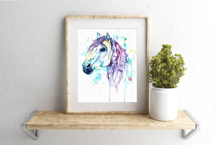 Whitehouse Art - Purple Horse Art Print, Girls Room, Gift for her, Baby room Whitehouse Art - Baby & Kids Paper Prints - F8 Tiny Toes in Dreamland