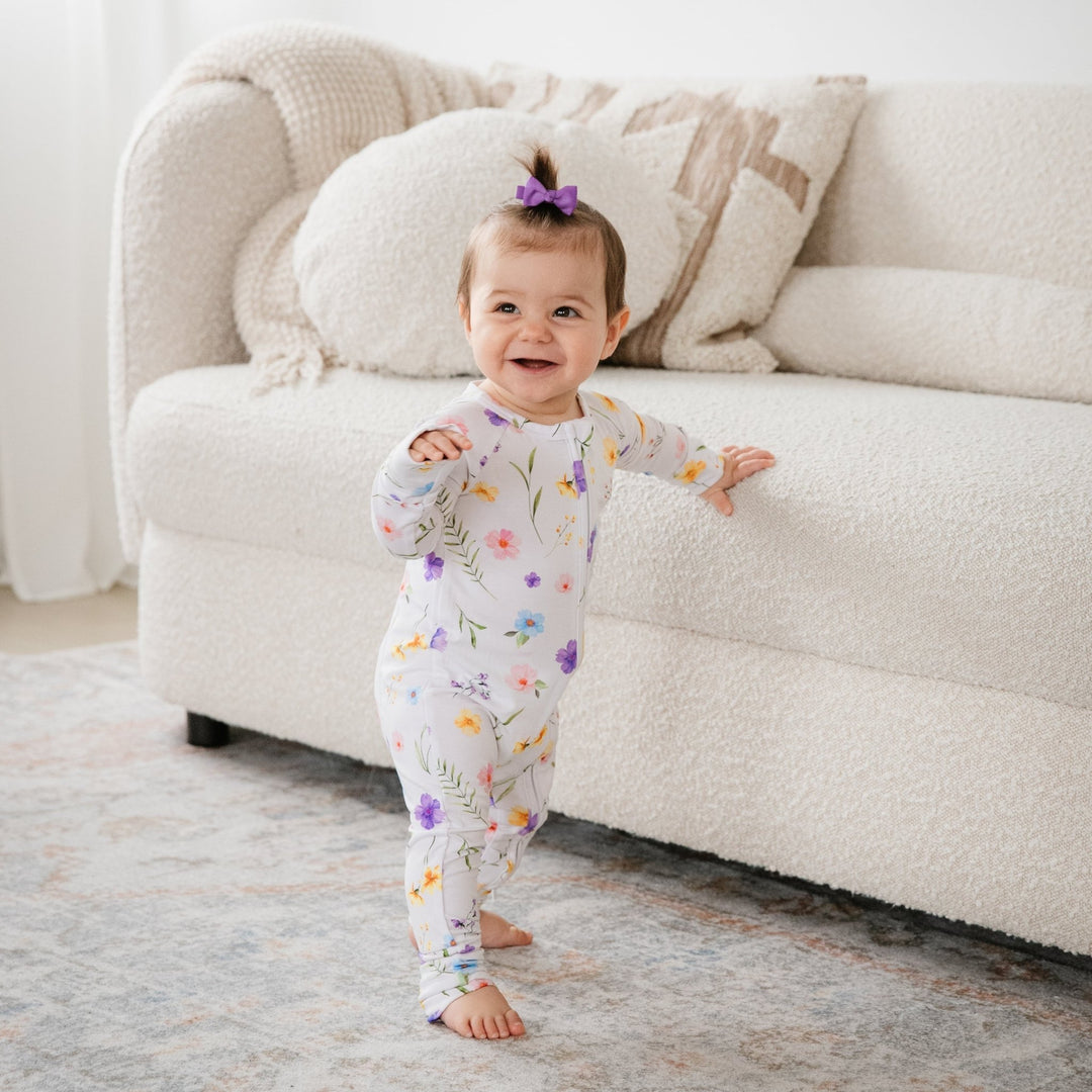 Wildflower Bamboo Zippered Romper Lulush The Label Kids Clothing - Baby & Toddler Sleepwear - sku-50051960111401 Tiny Toes in Dreamland