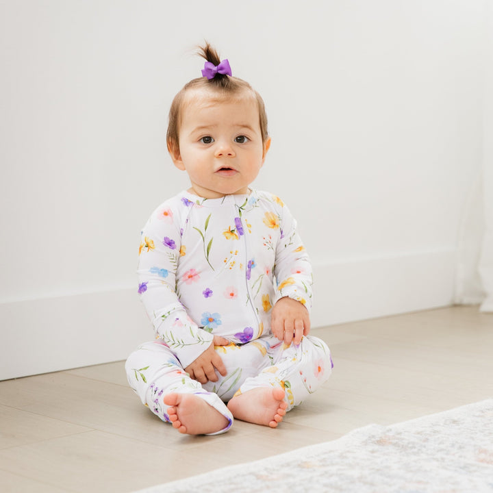 Wildflower Bamboo Zippered Romper Lulush The Label Kids Clothing - Baby & Toddler Sleepwear - sku-50051960111401 Tiny Toes in Dreamland