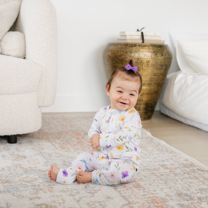 Wildflower Bamboo Zippered Romper Lulush The Label Kids Clothing - Baby & Toddler Sleepwear - sku-50051960111401 Tiny Toes in Dreamland